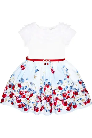 MONNALISA Abito in cotone e tulle con stampa