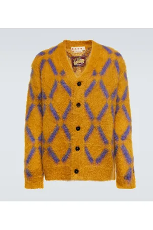 Marni Cardigan in misto mohair con intarsi