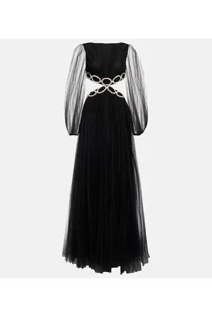 VALENTINO Abito lungo in tulle con cut-out