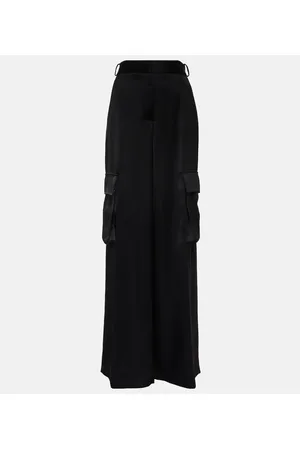 VERSACE Pantaloni cargo in raso a gamba larga