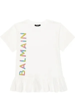 Balmain Abito in jersey di cotone con logo