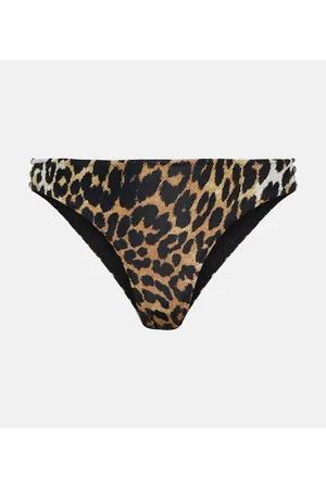 Ganni Slip bikini con stampa leopardata