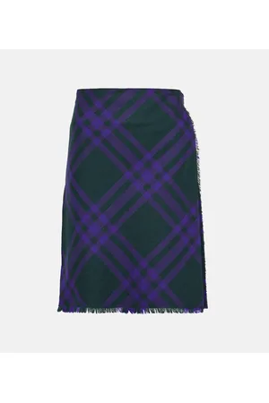 Burberry Gonna a portafoglio in lana a quadri