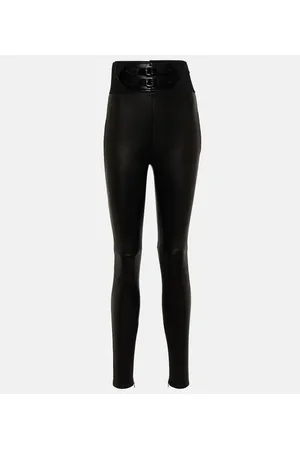 Alaïa Alaïa Leggings in pelle a vita alta con cintura