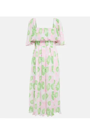Ganni Abito midi in georgette con pince