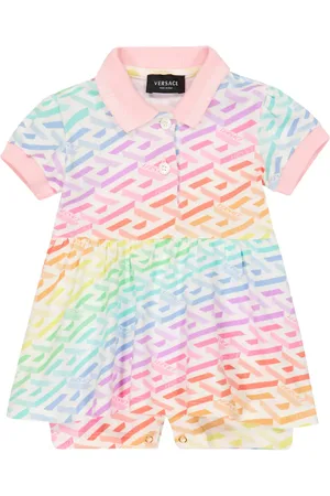 VERSACE Baby - Abito La Greca in misto cotone