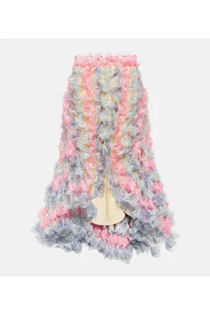 SUSAN FANG Gonna midi asimmetrica in tulle