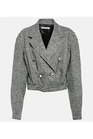 Alessandra Rich Giacca cropped in misto lana