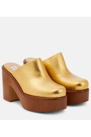 GABRIELA HEARST Mules in pelle metallizzata con plateau