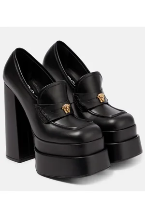 VERSACE Pumps mocassino La Medusa in pelle