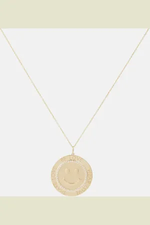 Sydney Evan Collana Happy Face in 14kt con diamanti