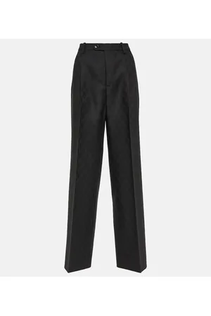Gucci Pantaloni regular in lana jacquard GG