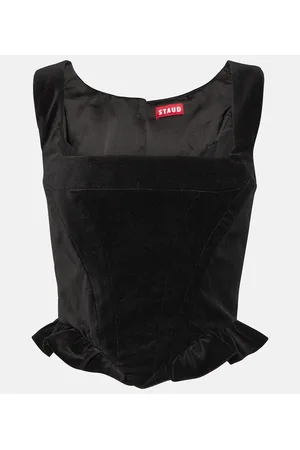 Staud Bustier Lorelai in velluto di cotone
