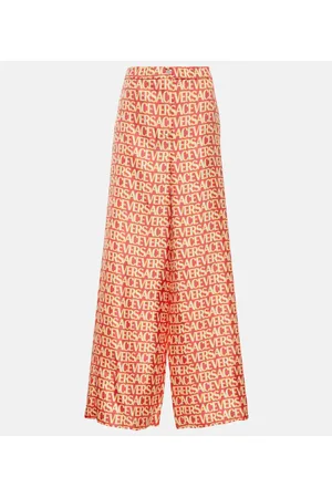 VERSACE Pantaloni a gamba larga in seta