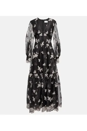 Erdem Abito Tabetha in seta con ricami