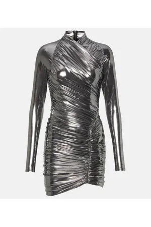 Salvatore Ferragamo Miniabito in jersey metallizzato