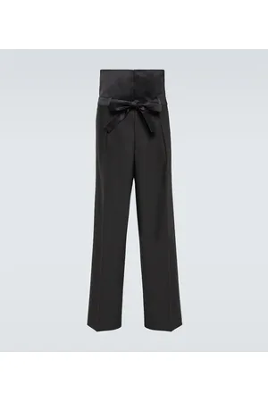 WALES BONNER Pantaloni regular in lana a vita alta