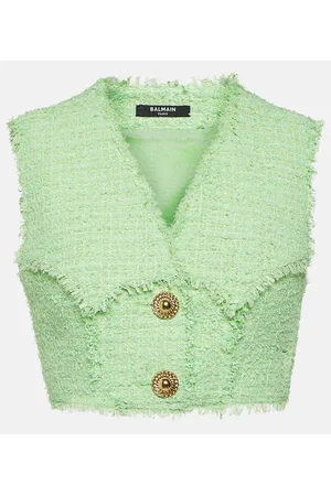 Balmain Top cropped in tweed
