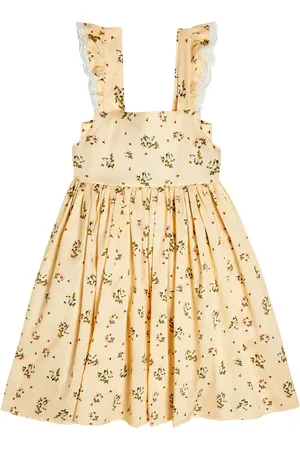 PAADE Abito in cotone con pizzo e stampa