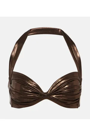 Norma Kamali Top bikini Bill metallizzato