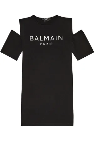 Balmain Abito con spalle scoperte e logo