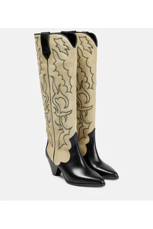 Isabel Marant Stivali texani Leila in suede e pelle