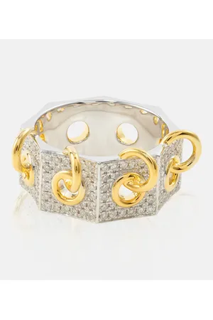 Rainbow K Anello Eyet in 14kt con diamanti