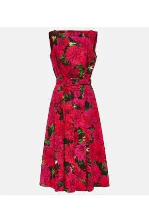 Oscar de la Renta Abito midi in misto cotone