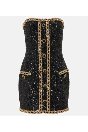 Balmain Miniabito a fascia con paillettes