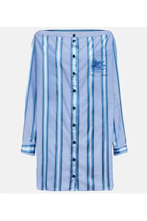 Etro Miniabito a righe con scollo bardot
