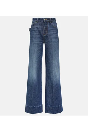 Bottega Veneta Jeans a gamba larga e vita alta
