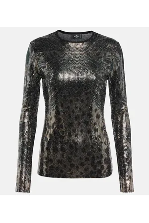 Etro Top in jersey con pailettes