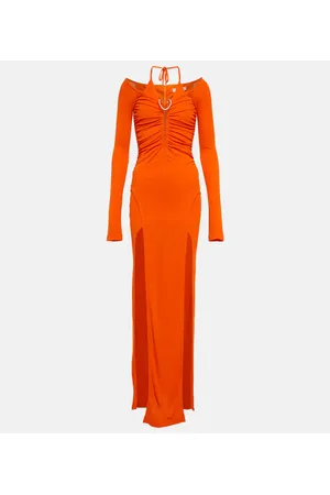 DION LEE Abito lungo Mobius Slit in jersey