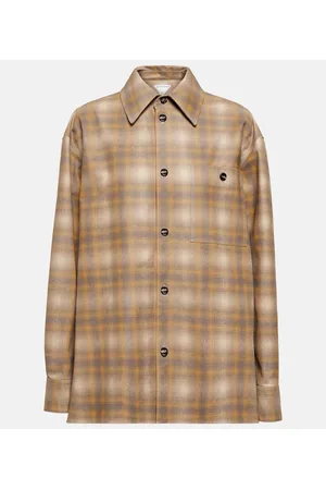 Bottega Veneta Camicia in pelle a quadri