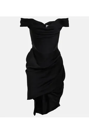 Vivienne Westwood Miniabito in crêpe con scollo bardot