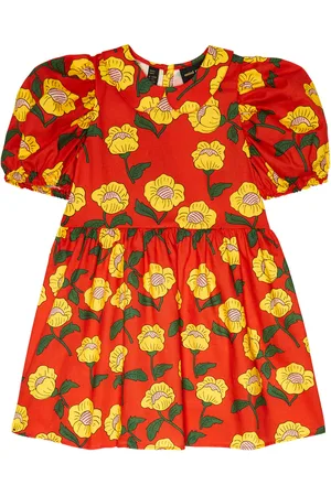 Mini Rodini Abito Flowers in cotone con stampa
