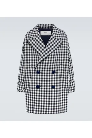 Ami Cappotto oversize in lana pied-de-poule