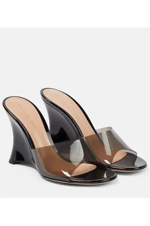 Gianvito Rossi Sandali in pelle con zeppa