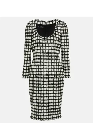 Oscar de la Renta Abito midi in tweed di misto lana