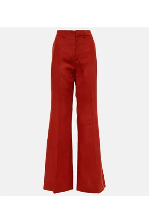Chloé Chloé Pantaloni flared in lino a vita alta