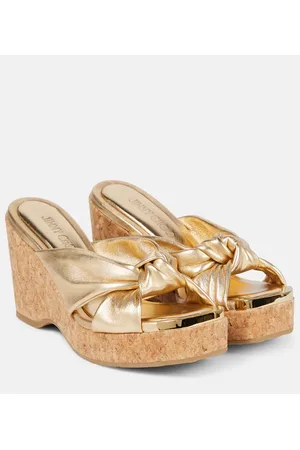 Jimmy Choo Sandali Avenue in pelle con zeppa