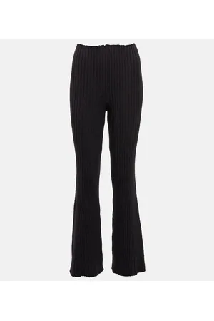 The Row Pantaloni flared in maglia di cashmere a coste