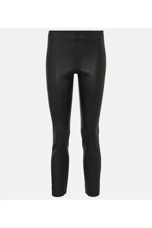 Vince Pantaloni slim cropped in pelle