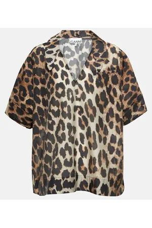 Ganni Top con stampa leopardata