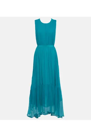 ULLA JOHNSON Abito midi Sarai in chiffon di seta
