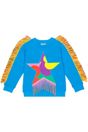 Stella McCartney Felpa in jersey di cotone con frange