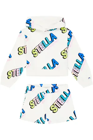 Stella McCartney Felpa e shorts in cotone con stampa