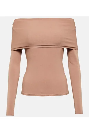 Alaïa Alaïa Top in jersey con scollo bardot