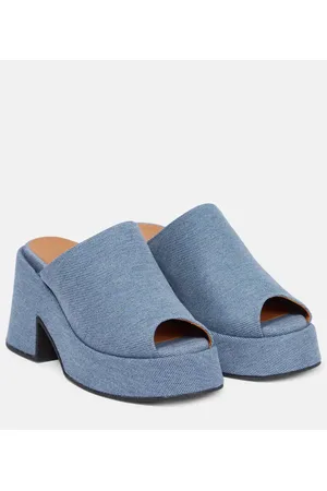 Ganni Mules in denim con platform