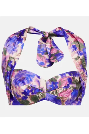 ZIMMERMANN Top cropped High Tide in seta con stampa